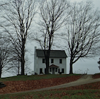 farm house with trees